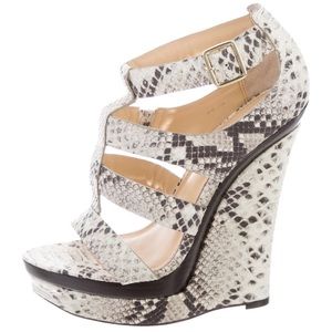 Rachel Zoe Embossed Leather Platform Wedges